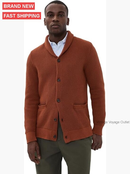 Other - Heavyweight Cotton Cardigan with Shawl Collar and Pockets